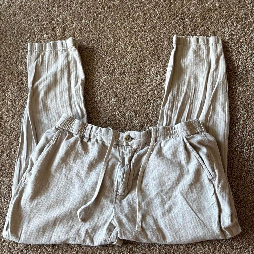 Banana-republic Women's Grey and Cream Trousers